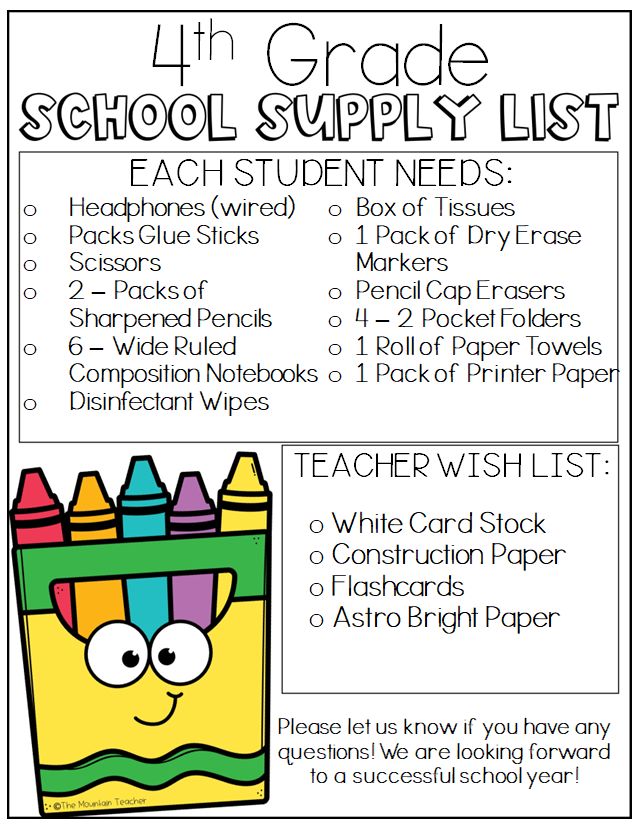25/26 Supply List